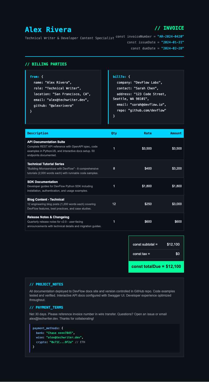 Tech Forward Invoice